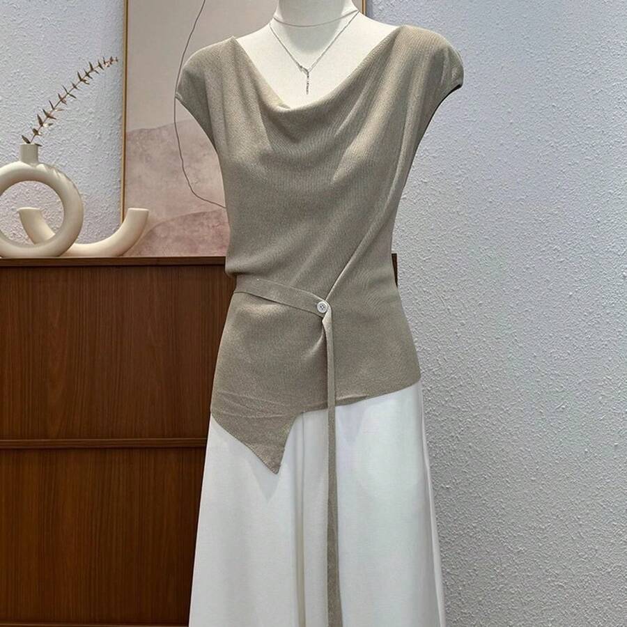Women Tops - Khaki - View 1