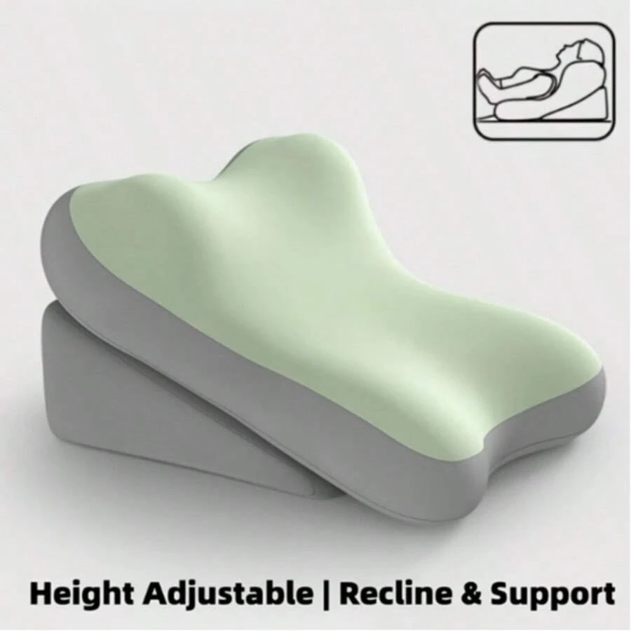 The Two-Piece Mattress And Pillow Set Includes A Multi-Functional Seat And Base With A Memory Foam Backrest, Perfect For Reading In Bed And Providing Support For Your Back And Neck. - Green - View 1