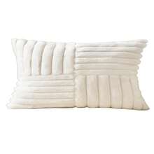 1pc Solid Color Throw Pillow Cover (Pillow Insert Not Included), Fabric Cushion Cover, Suitable For Living Room Sofa - Cross Milky White - View 10
