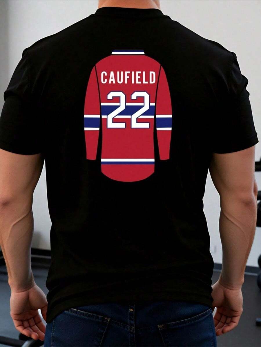 Casual Sport Style Men'S T-Shirt Hockey Jersey Design With  Perfect For Everyday Wear Or Gifting To Sports Enthusiasts - Black - View 1