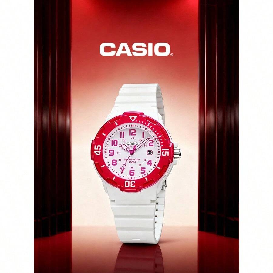 Đồng hồ nữ Casio LRW-200H-4B chống nước 100M, dây đeo nhựa, viền trắng hồng, phong cách thể thao thường ngày. - Màu hồng đậm - Xem 1