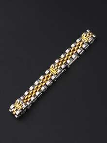 1pc Stainless Steel Multi-Color Triple Crown Design Accessory, Suitable For Daily Wear, Parties, Holidays, And Gift Giving - Two-tone - View 7