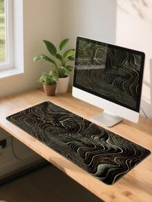 Tapis de souris de jeu E-Sports, convient pour le travail à domicile et au bureau, tapis d'expansion pour clavier d'ordinateur et ordinateur portable, grand tapis de table avec base en caoutchouc antidérapante et bordure cousue, décoration de bureau - Voir 5