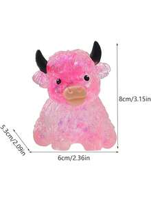 1pc Sequin Crystal Highland Cow Squishy Fingertip Toy, Soft Slow Rebound Sensory Toy, Cute Squeeze Toy, Suitable For Children And Adults, Office Desk Anxiety Relief Tool, Christmas Halloween Birthday Mother's Day Gift For Family And Friends, Squishy Toy - Multicolor - View 9