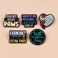 Funny Quote Enamel Pins Set - Motivational & Humor Mixed Style Brooch Collection For Bags - Multicolor - View 6