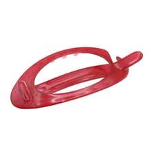 Yqq Parcelona Small Oval French Celluloid Acetate Hair Clip, Ponytail Holder, Metal-Free, For Fine Hair, Durable, Fashionable, Hair Accessories For Girls, Made In France, Bright Red - 鮮紅色 - 查看 1