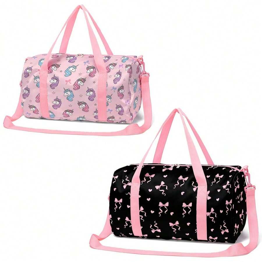 Pink Printed Large Luggage Bag Overnight Bag Travel Weekend Bag Outdoor Sports Bag Dance Bag Gift Bag - one-size - View 1