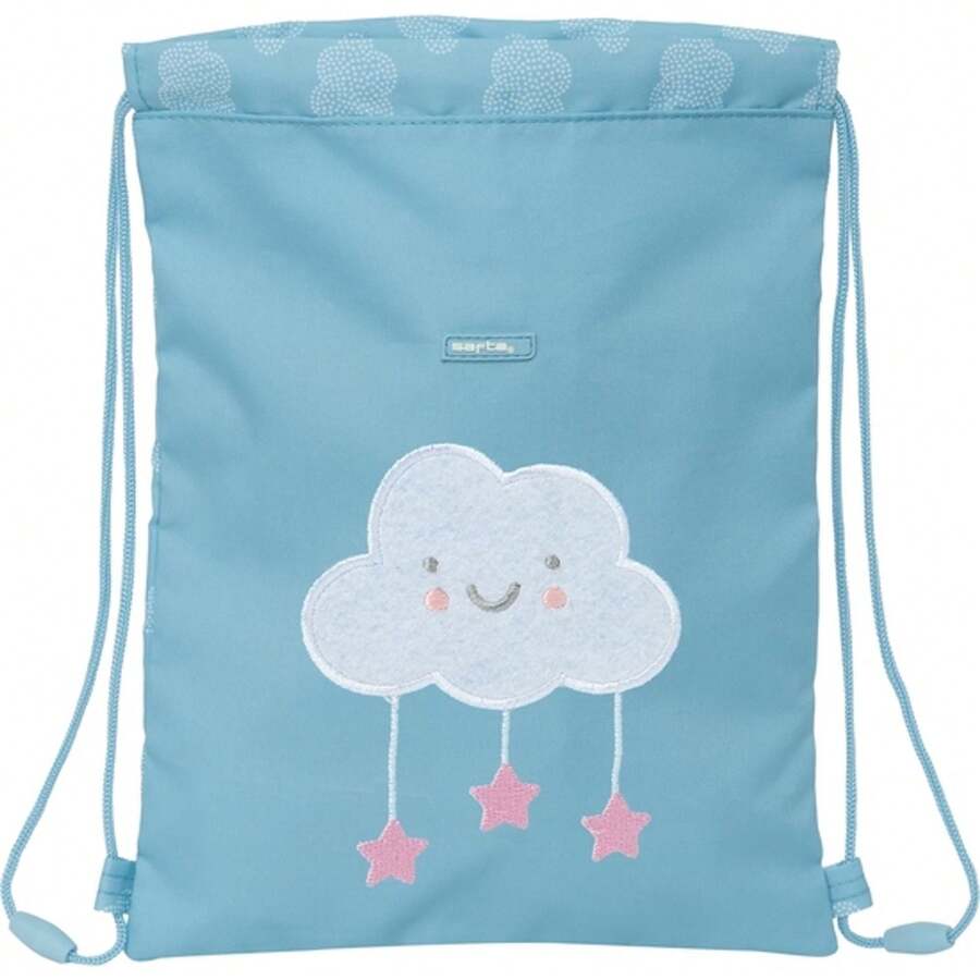 Safta SPIDERMAN | Junior Preschool Sports Bag Flowers Kids School Backpack With Drawstring Closure And Anti-Strangulation Reliable, Inner Zip Pocket, Back To School, Lightweight - Cloud - View 1