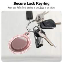 Vena For Apple AirTag Holder And Keyring, AirTag Keychain Holder Waterproof AirTag Case - 粉色 - 查看 3