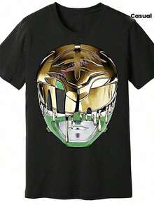 The 2025 Fashion  Features A Hip-Hop Style With A Mighty Morphin Power Rangers Green Helmet. Comfortable And Breathable, It's Perfect For Working Out, Attending Parties, And Fitness Meetups. It Also Makes A Great Christmas And Thanksgiving Gift And Is Available In Plus Sizes. - 白色 - 查看 2