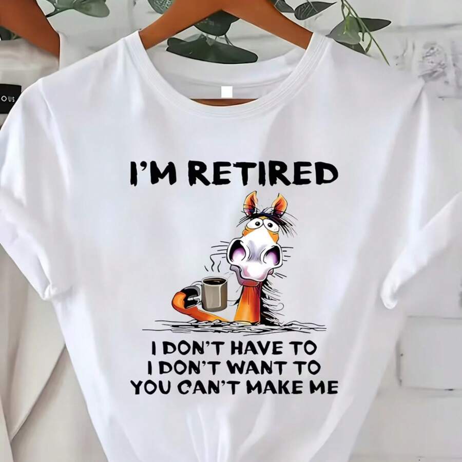 Printed T-Shirt For Men And Women - 白色 - 查看 1