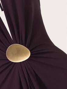 MEXOpulessa Vestido espalda descubierta de punto de unicolor para mujerMEX XKUL - Burdeos 2 - Ver 3
