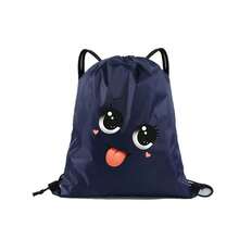 1PC Cartoon Printed Drawstring Bag, Soft Lightweight & Easy To Carry, Suitable For Travel, Gym, Shopping, Sports And Yoga Storage, Great Gift For Spring & Summer. Casual Design With Adjustable Strap Buckle, Versatile For Daily Commute, Durable Handheld Storage Pouch - Multicolor - View 3