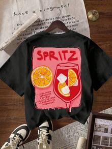 SPRITZ CLUB - Top Estivi Da Donna 2026, Per Le Vacanze, T-Shirt, Abbigliamento Da Spiaggia E Da Discoteca, T-Shirt Casual A Maniche Corte Con Scollo Rotondo. - 後退 - 查看 2