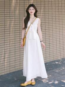 Women Long Dresses - White - View 3