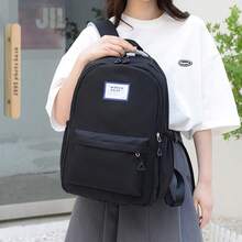 Mochila de estilo universitario minimalista, bolsa de nailon de gran capacidad y duradera, mochila para estudiantes para ir y venir, mochila casual y versátil para viajes al aire libre - Multicolor - Ver 5