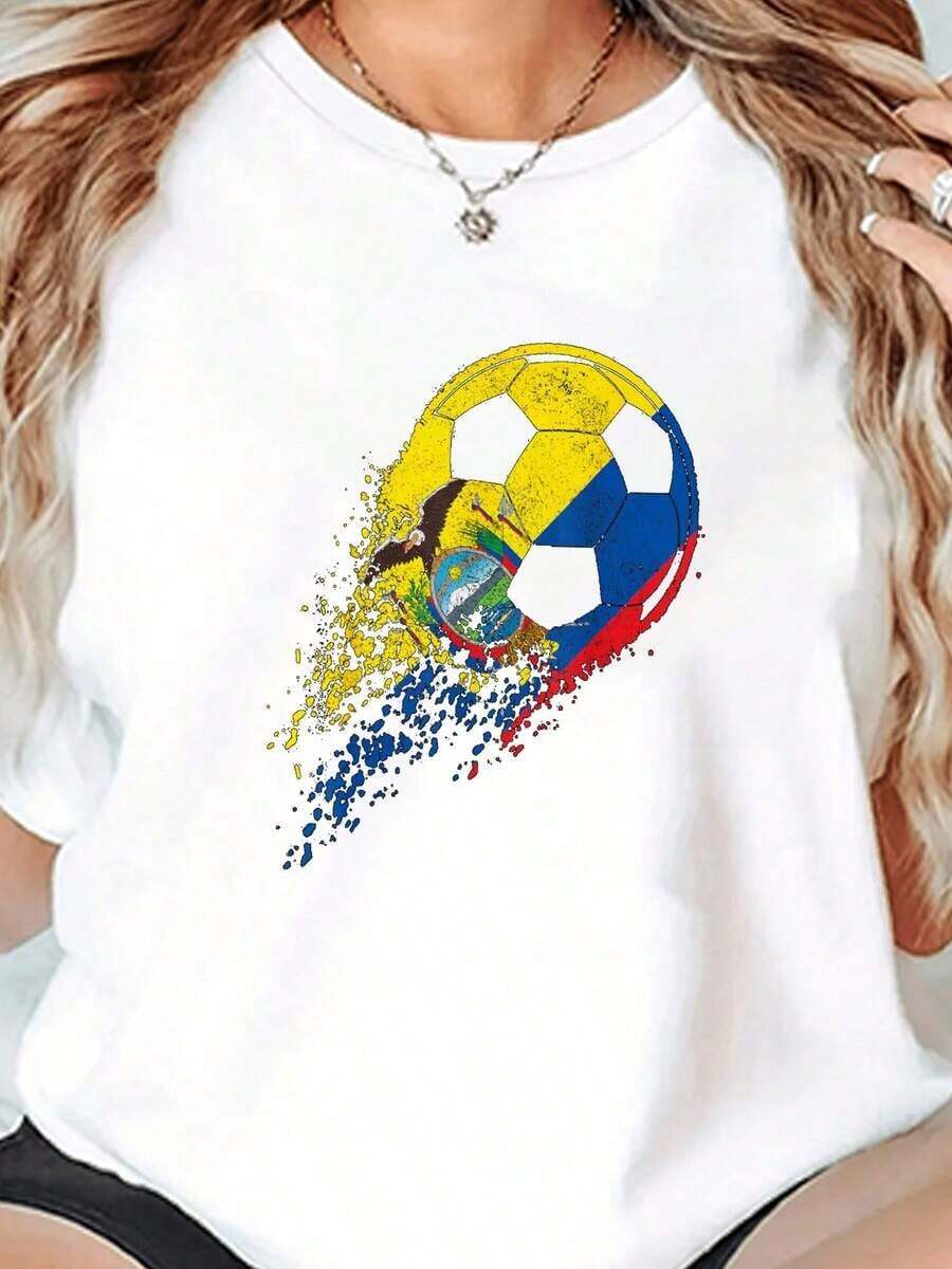Soccer Player Jersey With Ecuadorian Flag - White - View 1