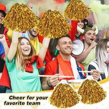 2pcs, Brightly Colored Cheerleading Pom Pom Set, Perfect For Sports Events, Team Encouragement Gatherings, School Dance Celebrations, Birthdays, Christmas And Other Holiday Occasions, Suitable For Football, Basketball And Sports Events - Perfect As Party Accessories - Multicolor - View 8