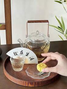 6入/1入 中式點心盤 玻璃甜點碟 精緻小甜點盤 沾醬碟 下午茶點心展示小盤 - 無色 - 查看 5