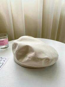 1件女款素色貝雷帽，柔軟輕盈復古法式貝雷帽，經典藝術家畫家帽，休閒日常街頭時尚貝雷帽，適合女孩配戴 - 彩色 - 查看 18