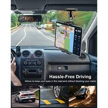 Soporte Tablet Coche Parasol - [Clip Metálico] Soporte Tablet Camión Visera con Adaptador de Cámara 1/4, para iPad Pro Air Mini, Galaxy Tab, , Cámara, Otros Dispositivos de 4.7-13 Pulgada - negro - Ver 2