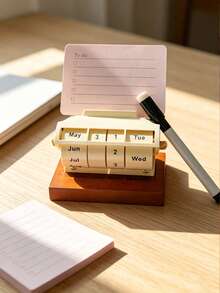 Reusable Rotating Perpetual Calendar, Reminder Card Calendar, Mini Rotating Monthly Calendar, Rotating Calendar Desktop Decoration, Exam Motivational Perpetual Calendar, Countdown Calendar, Birthday, School Season, School Supplies, Simple Home Decoration, Suitable For Family Living Room, Classroom, Office Desktop, Included (A Reminder Card And An Erasable Pen) - Sets - View 5