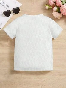 Camiseta de manga corta para niño con estampado de araña, patrón de silueta de araña roja sobre fondo , nueva camiseta de verano de manga corta para niños, camiseta de manga corta para niño con diseño de araña de dibujos animados, camiseta de manga corta simple y divertida para bebé y niño pequeño - Blanco - Ver 2