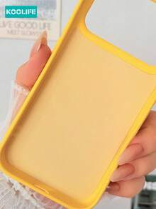 1pc Yellow Minimalist TPU Phone Case, Liquid Silicone Matte Protective Cover, Anti-Drop Durable, Suitable For IPhone 17/17Pro/17ProMax/16/15/14/13/12/11 - Yellow - View 7