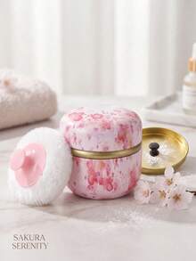 1 Set 80g Loose Powder Container With Puff (Powder Not Included), Puff And Powder Case Suitable For Bathing And Travel, Perfect Gift For Christmas, Holidays, Halloween, Valentine's Day, Eid, Included In Holiday Gift Guide, Mother's Day Gift, Bedroom Essential, Travel Product - Multicolor - View 2