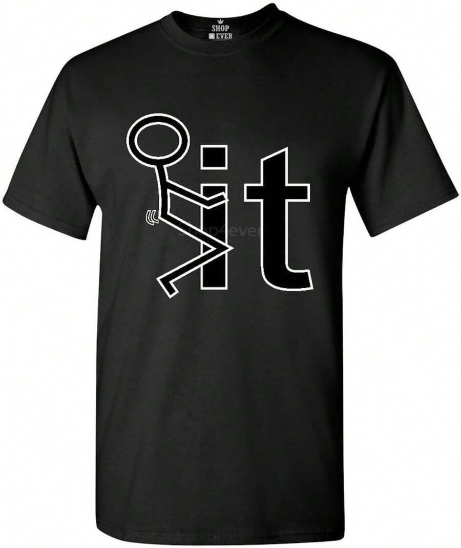 Shop4ever® T-Shirt "F*Ck It" Funny T-Shirts - Black - View 1