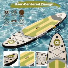335cm Stand Up Paddle Board With All Accessories Kits, Premium Inflatable SUP Paddleboard With Hand Pump,Backpack,Non-Slip Deck For Adults & Youth Of All Levels - Yellow - View 3