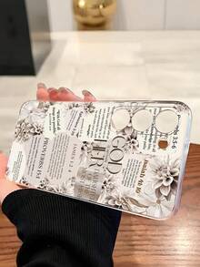 1個創意標語花卉軟手機殼保護套，適用於華為、榮耀、Galaxy A04e/12/A13/A14/A34/A50/A52/A53/A54/S21/S22/S23/S24/S25/S25Ultra 6A/7A/8A/ 12T/13T - 無色 - 查看 3