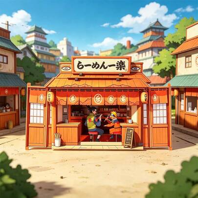 Miniso 1pc Creative Naruto Shippuden 3D Greeting Card, Foldable Anime Pop-Up Card With Envelope For Birthday/Anniversary