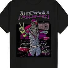 Printed T-Shirt For Men And Women - 黑色 - 查看 1