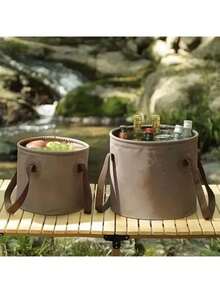 Portable 20 Liter Collapsible Water Bucket For Camping And Fishing - Chocolate - View 2