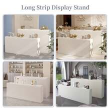 Foldable Paper Art Display Stand With Shelves, For Exhibition, Sample, Cosmetics, Bags, Shoes, Commercial Use - trắng - Xem 7
