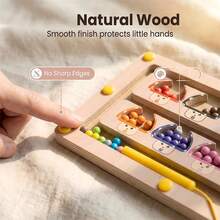 Tablero magnético de madera con números y colores, juguete de clasificación, conteo y emparejamiento de colores para niños de 3+ años - Multicolor - Ver 3