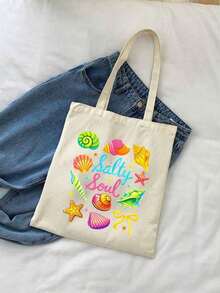 Free Shipping, Local Delivery In Mexico, Delivery In 4 Days. 1 Reusable Blue Bow-Shaped Handbag, Large-Capacity Foldable Casual Shopping Bag, Minimalist Bohemian Style Tote Bag Suitable For Work, Travel, Shopping, School, For Teens, College Girls, And Office Workers. - 柔和淡色 - 查看 3
