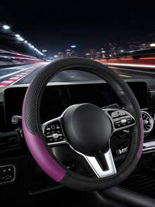 Car Steering Wheel Cover – Bold Color-Block PU Leather With Diamond Stitching, Sporty Two-Tone Design For Men & Women, Breathable Non-Slip Grip, Universal Fit All-Season Protective Steering Wheel,Interior Accessories - A - View 14