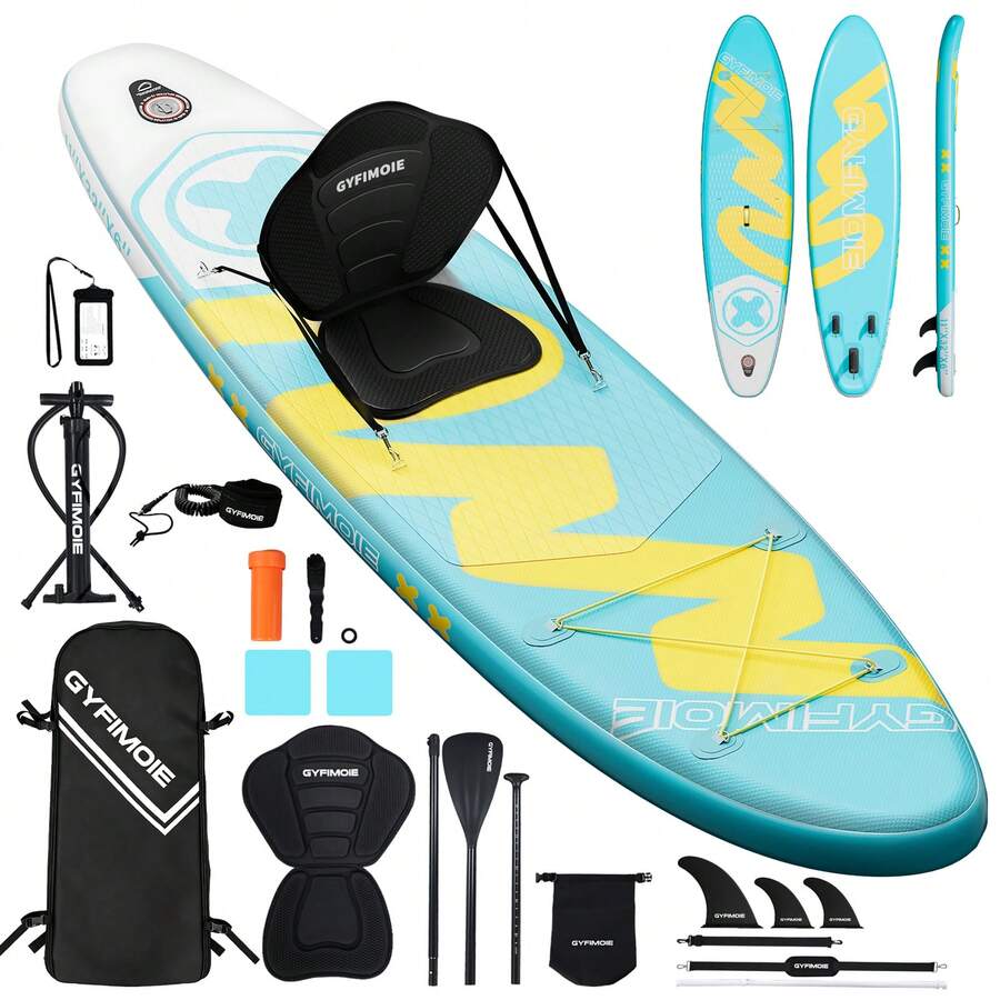 335cm Stand Up Paddle Board With All Accessories Kits, Premium Inflatable SUP Paddleboard With Hand Pump,Backpack,Non-Slip Deck For Adults & Youth Of All Levels - Mint Blue - View 1