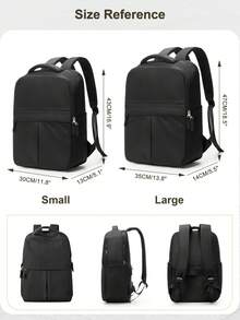 Minimalist Computer Backpack, Waterproof Casual Daily Bag, Multi-Pocket Compartment Storage, Lightweight Travel Backpack, Fits 15.6 Inch Laptop, Durable Wear-Resistant Shoulder Bag, Unisex, Suitable For Office, Daily Commute, Business Trip And Daily Travel - Multicolor - View 2