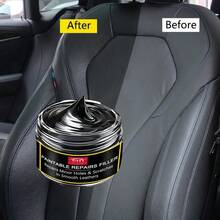 GATY Car Interior Renewal Wax, Plastic Parts Renewal, Plastic Care Wax, Leather Gloss Wax, Tire Protectant Oil, Black Vehicle Yellowing Repair And Nano Crystal Coating, Effectively Removes Scratches - 30g+sponge - View 7