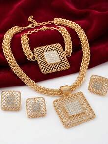 Jewelry Women Gold Necklace Wedding Anniversary Celebrations Jewelry Set Attend Important Events Traditional Bridal Earrings Rings Bracelets Charm - Jewelry Set - View 7