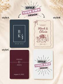 Libro de invitados de boda personalizado con cartas de juego dibujadas a mano, cartas de juego en blanco personalizadas para alternativa de libro de invitados de boda, firmas, recuerdos de boda, tarjetas de mensaje DIY, recuerdo de memoria - Multicolor - Ver 8