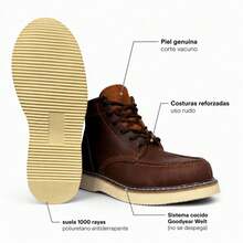Edgar Industrial Lace-Up Work Boots For Heavy Duty Use - 棕色 - 查看 3