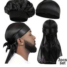 1-Pack Men's Durags, Beanies, And Skull Caps - Comfortable Breathable Casual Headwear Set For Sports, Outdoors, Home, And Daily Wear - A - View 1
