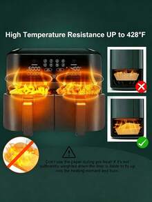 Gói 50/100 tờ giấy dùng cho nồi chiên không dầu, miếng lót thấm dầu mỡ lò nướng, rổ chiên bằng giấy, bát thấm dầu mỡ thực phẩm gia dụng, giấy nướng silicon vuông chịu nhiệt cao, tấm lót nồi chiên không dầu, giấy dùng cho nồi chiên không dầu, dụng cụ nướng, giấy nướng, đồ dùng thiết yếu cho nhà bếp và nhà hàng, thích hợp để chiên, nướng và sử dụng trong lò vi sóng. - Nhiều màu - Xem 5