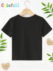 Four Cartoon Characters On Printed T-Shirt For Kids - 黑色 - 查看 2
