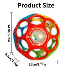 Hollow Hand Rattle Ball With Sound Beads, Easy-Grip Teething Sensory Shaker, Early Learning Fine Motor Training Toy, Parent-Child Indoor Interactive Toy, Infant Daily Soothing Newborn Registry, Baby Shower Party Favor & Welcome Gift Supplies - Multicolor - View 10