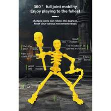 1pc 3D Articulated Posable Skeleton Action Figure, Multi-Joint Movable Doll, DIY Puzzle Toy, Creative Gag Gift Halloween - Yellow - View 1